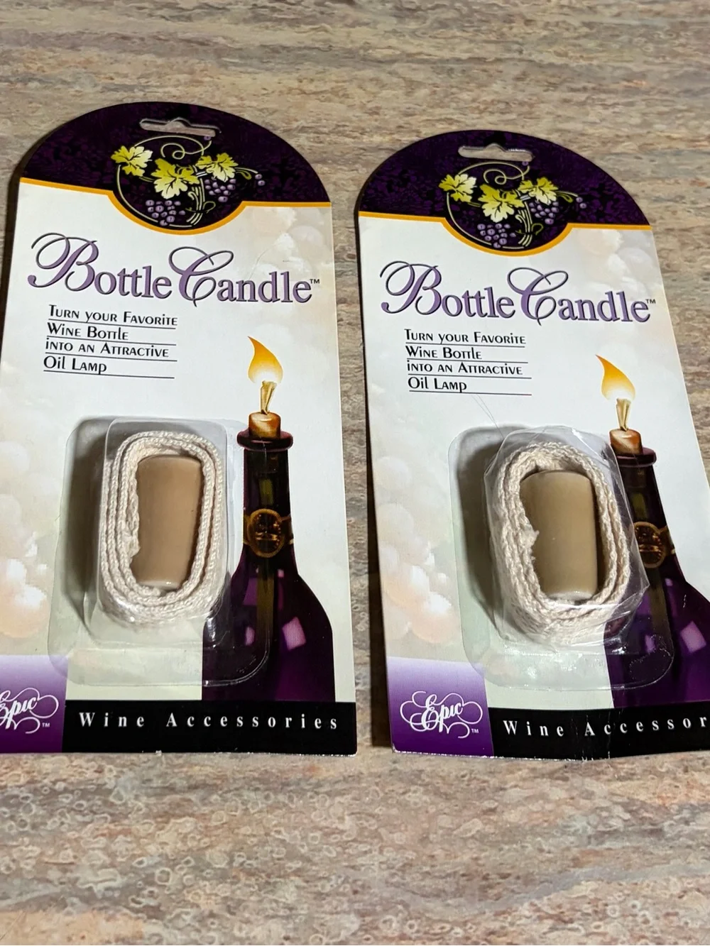 Wine Bottle Oil Lamp Wicks — Beige and White